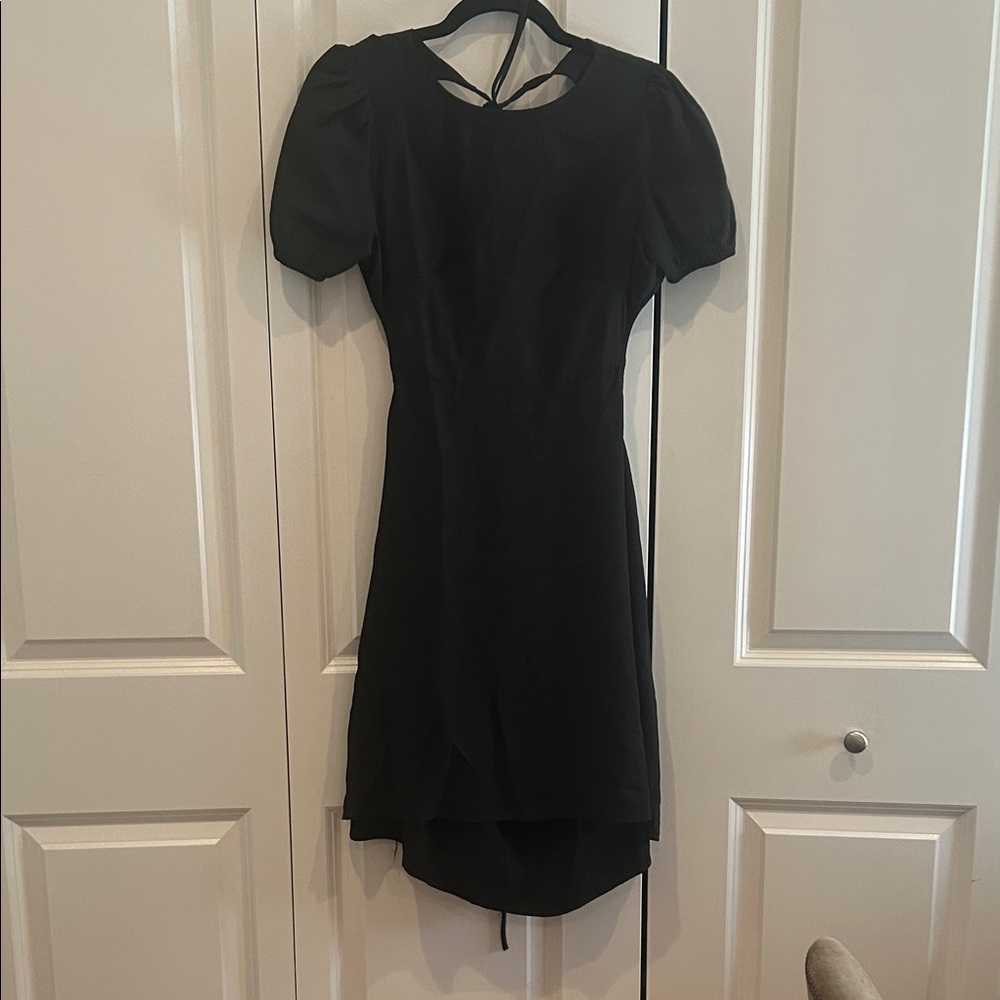 Open back tie Black Dress